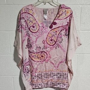 Chico's Pink Boxy Short Sleeve Tunic